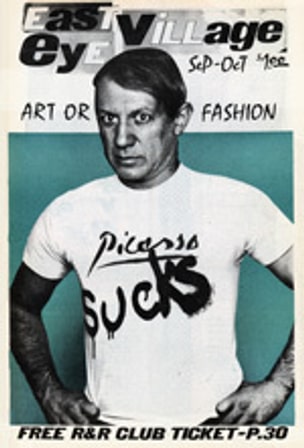 East Village Eye Sept/Oct 1980 "Picasso Sucks" Black T-shirt  