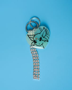  Espeon Sparkly Dangle Heart Earring