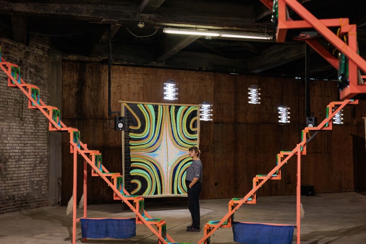 Installation of Lisa Alvarado and Joshua Abram's "Porous Streams Within"