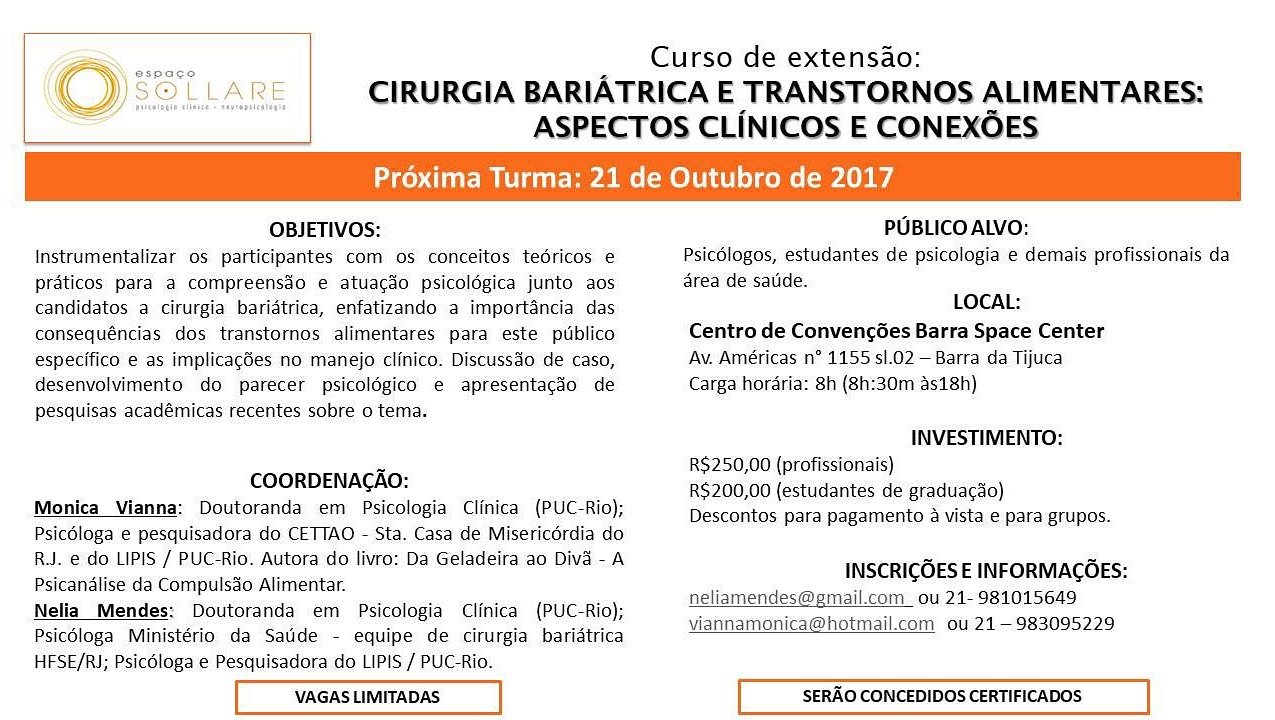 Cirurgia Bariátrica e Transtornos Alimentares: aspectos clinicos e conexões