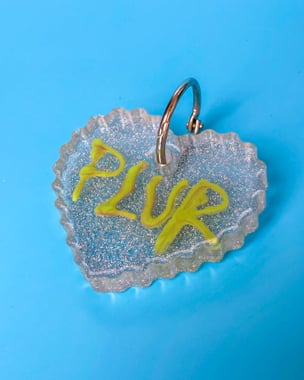  Glitter PLUR heart Keychain