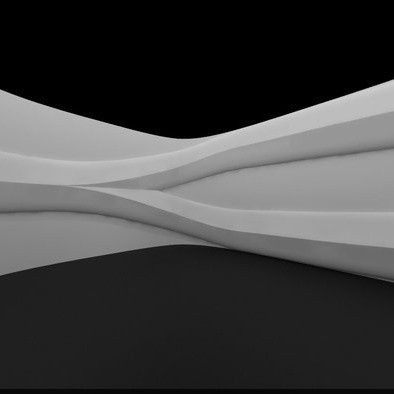 Close-up of overlapping aerodynamic shapes