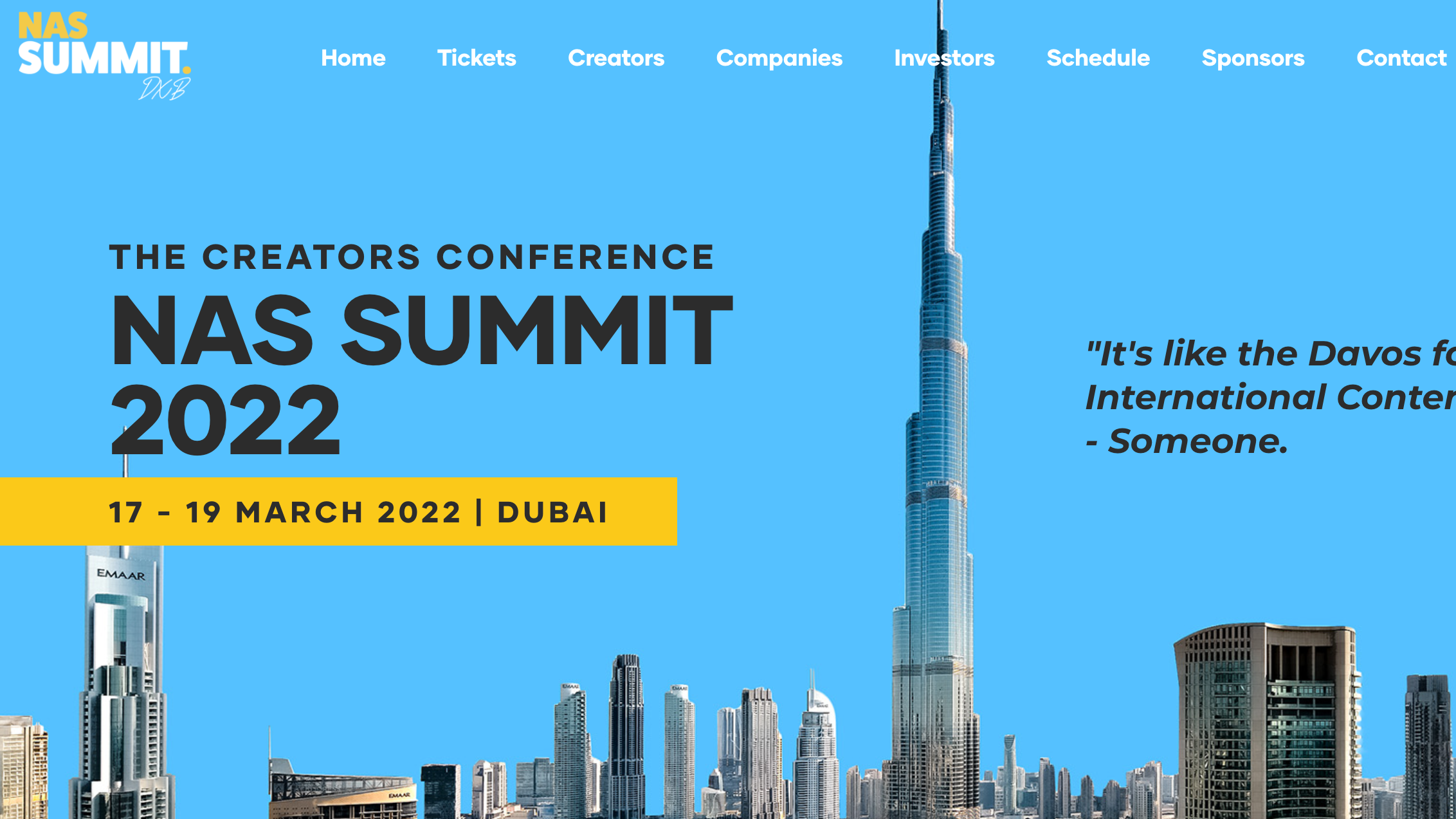 Nas Summit Dubai SponsorMyEvent