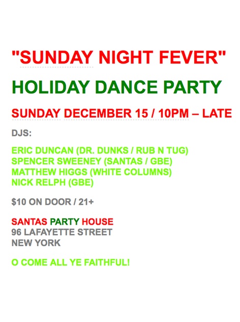 SUNDAY NIGHT FEVER - Holiday Dance Party