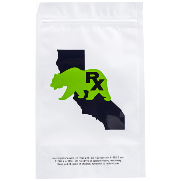 Photo of Half Ounce CA Bear Logo White/Clear Barrier Bags