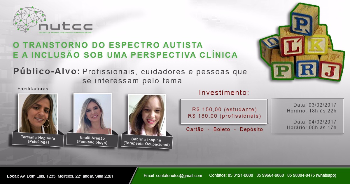 Curso: O Transtorno do Espectro Autista e a Inclusão sob uma Perspectiva Clínica.