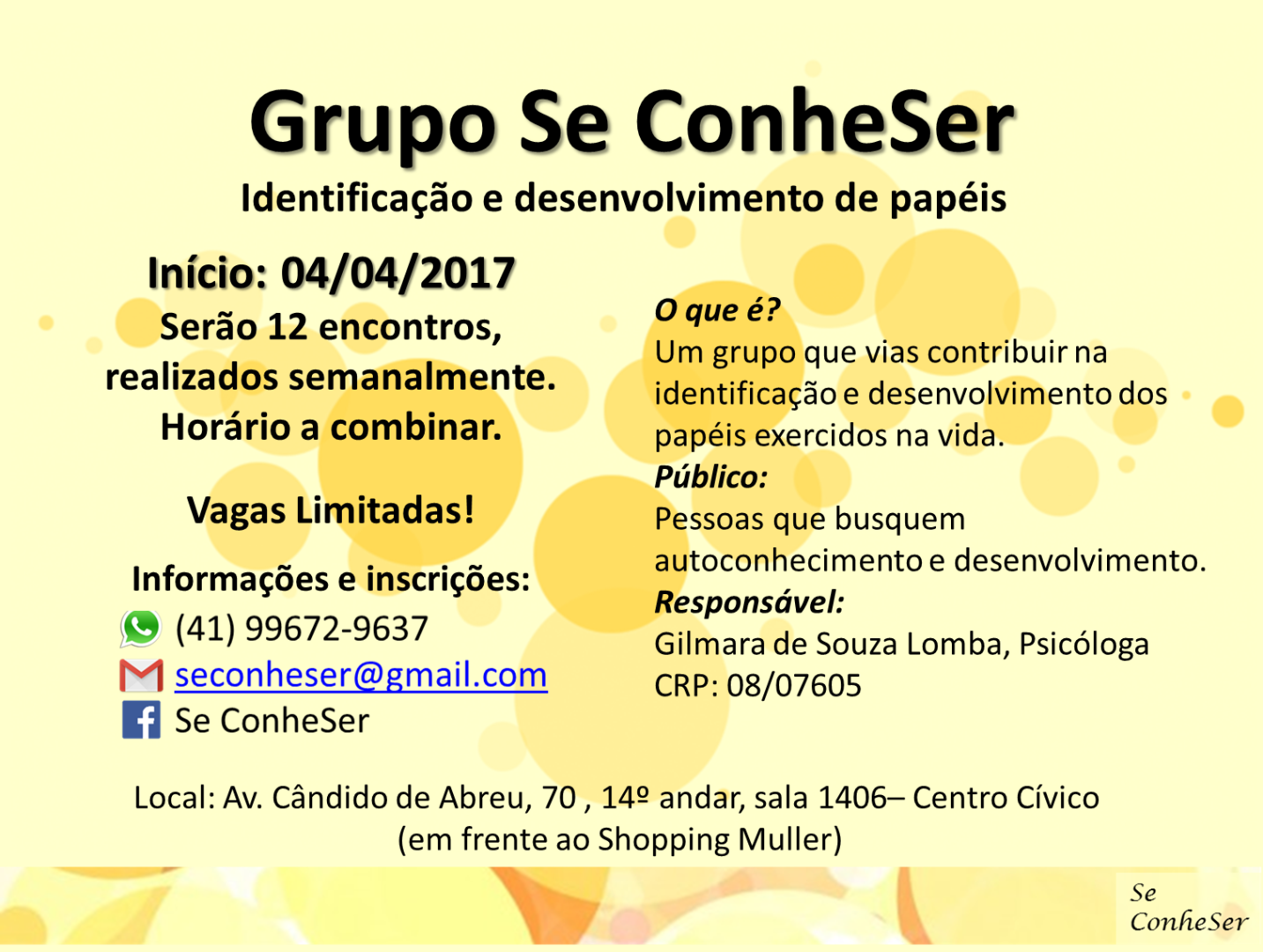 Grupo Se ConheSer: Identificação e desenvolvimento de papéis