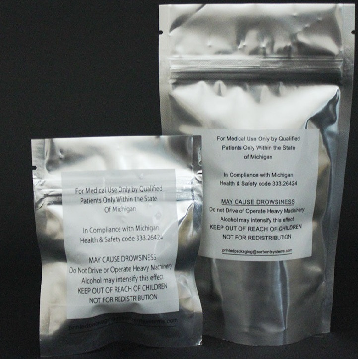 Photo of 3.125" X 5.0" X 2.0" Clear/Silver MI 420 Code Disclaimer Bag (1,000/Case)
