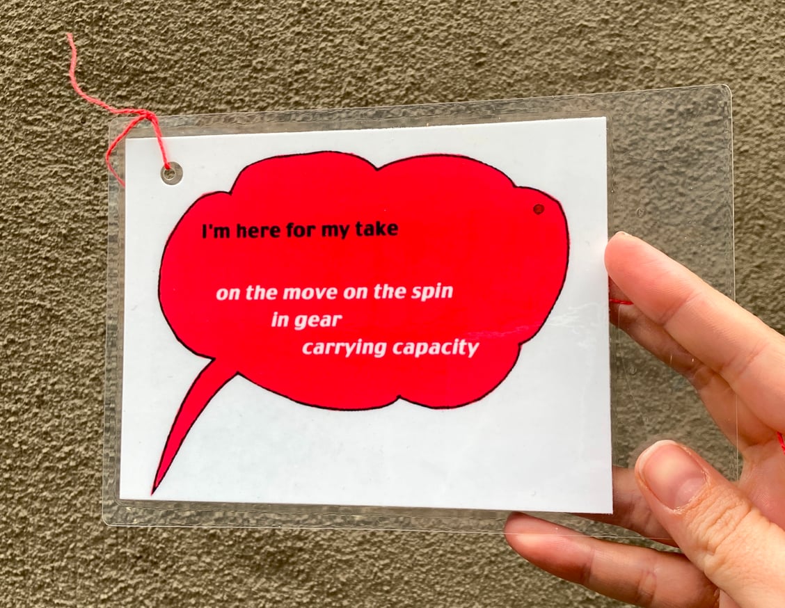 I'm Here For My Take / On The Move On The Spin In Gear Carrying Capacity Card