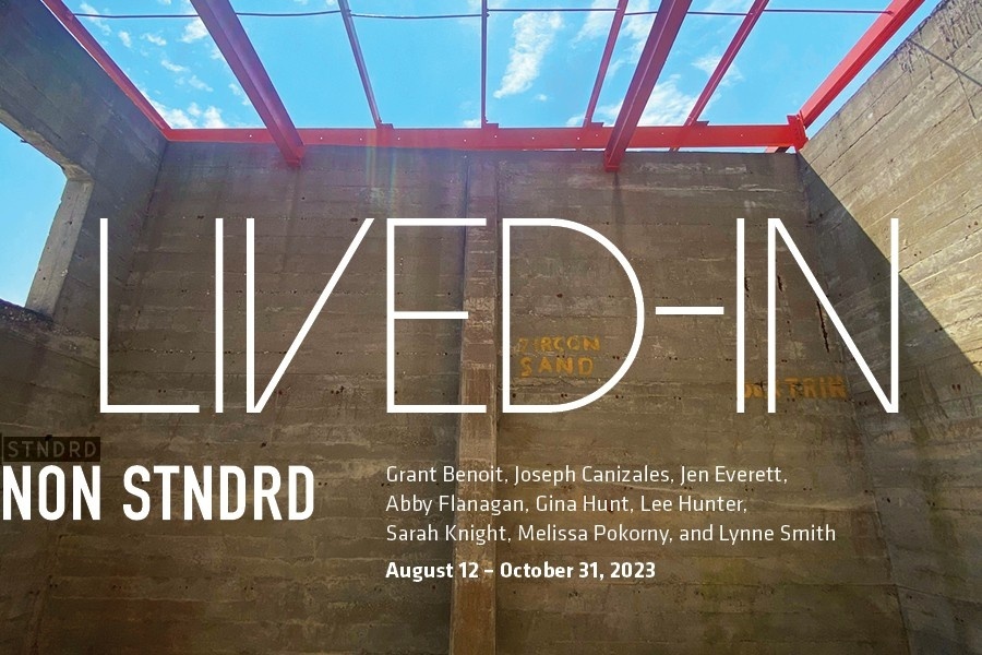 poster for Non Stndrd show that says title Lived-In and names the artists