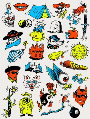 Color Flash Tattoo Poster