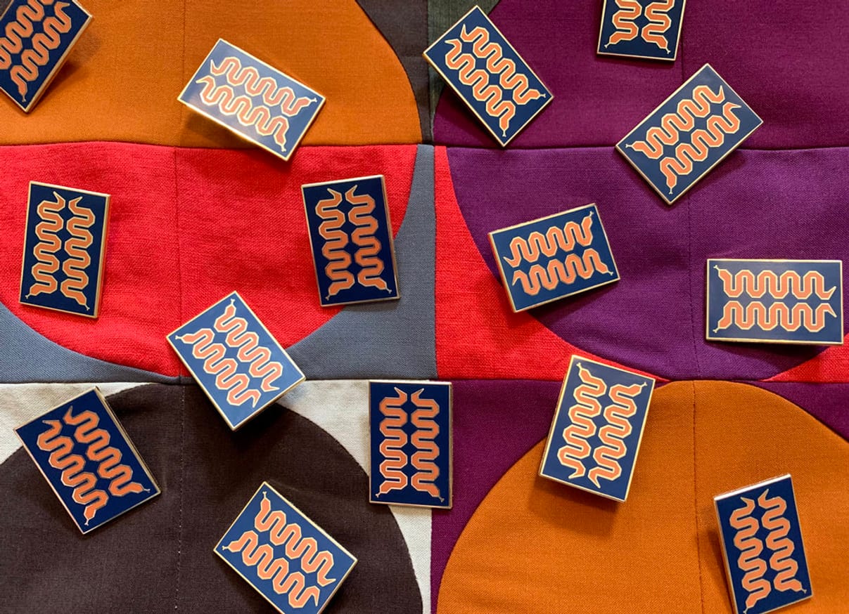 Mirror Snake Enamel Pin thumbnail 2