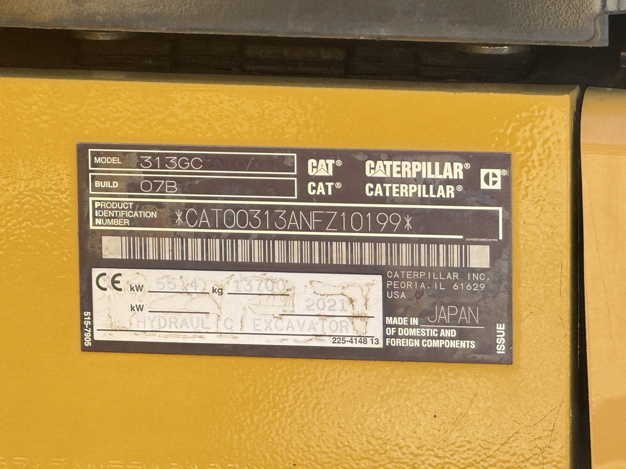 2021 Caterpillar 313 GC