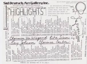 Untitled [Silhouette University, Ray Johnson, Charmion Von Wiegand, Clarence Carter, Rita Simon]