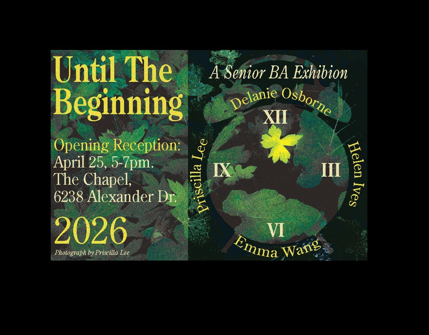 poster in black and green with yellow letter with the title "Until the Beginning"