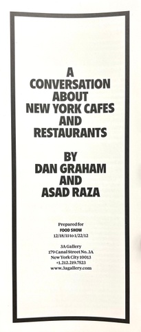 A Conversation About New York Cafes and Restaurants