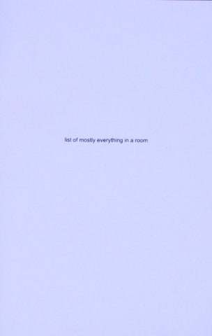 list of mostly everything in a room 