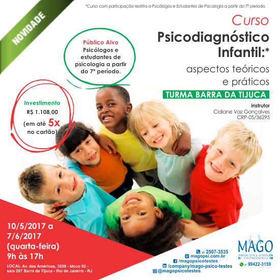 Psicodiagnóstico Infantil: aspectos teóricos e práticos - TURMA BARRA DA TIJUCA