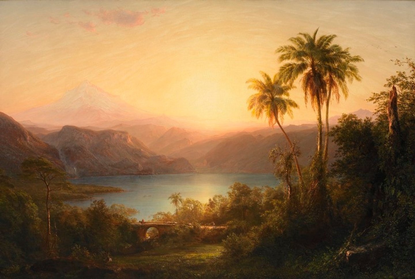 Painting of Sierra Nevada de Santa Marta, a mountain range in Colombia by Frederic Edwin Church.