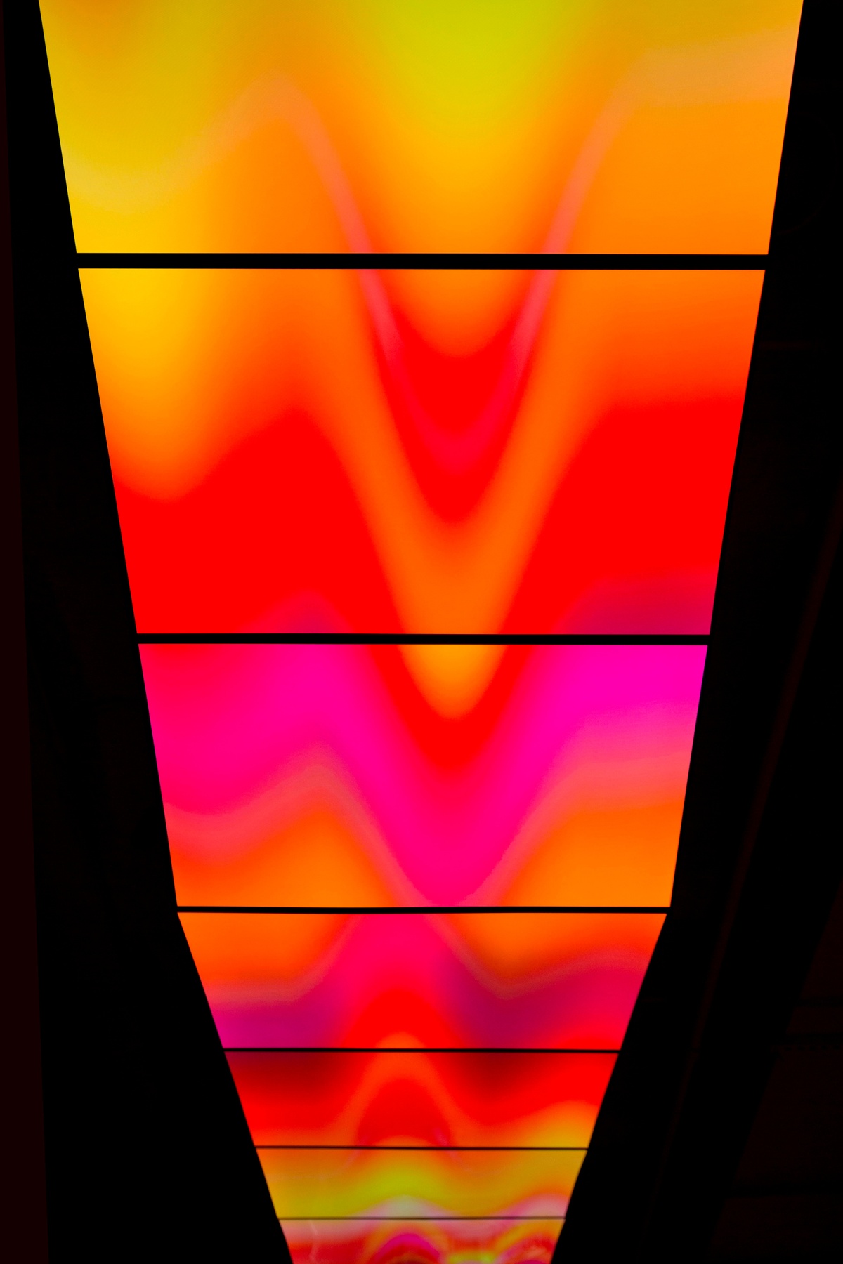 The Skywalk with its dynamic colors of yellow, red and orange gradient