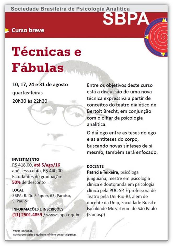 Curso Técnicas e Fábulas na SBPA EM AGOSTO