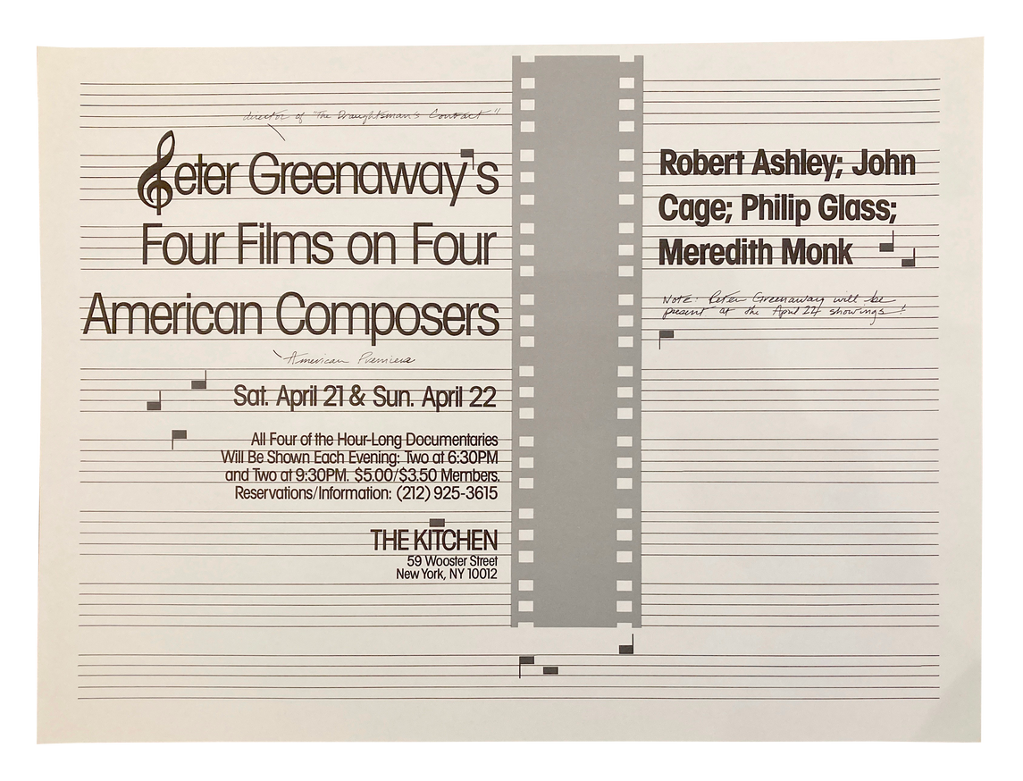 Four Films on Four American Composers, April 21 & 22, 1984 [The Kitchen Posters]