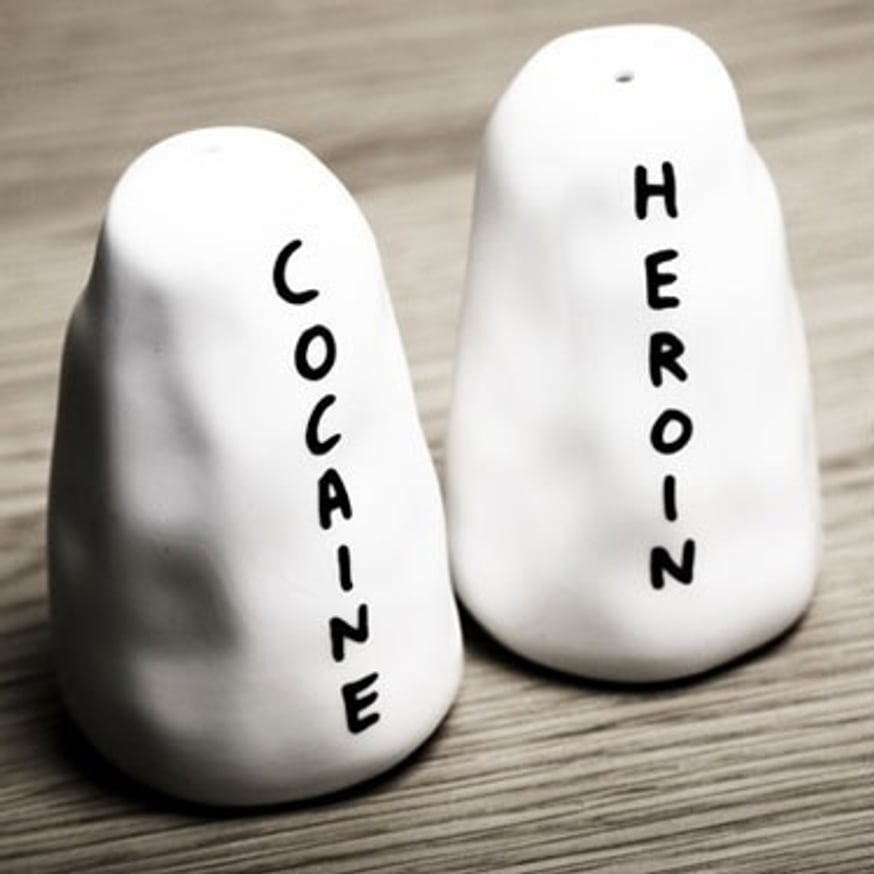 HEROIN / COCAINE Salt & Pepper Shakers