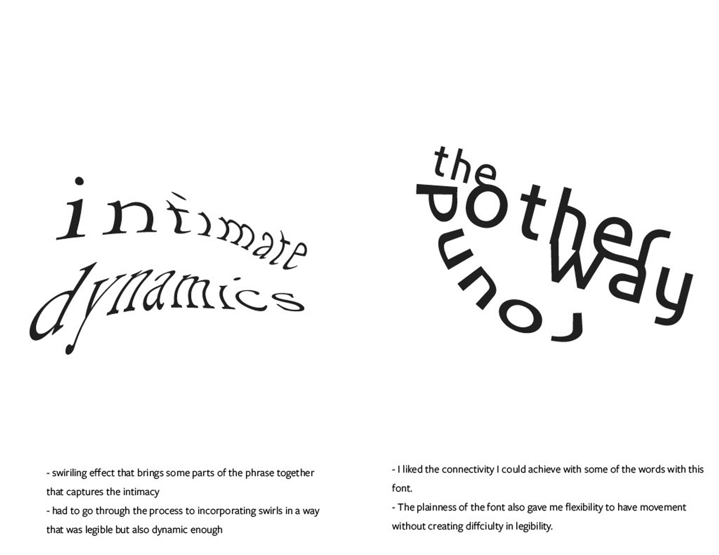 Printed typography manipulated by hand